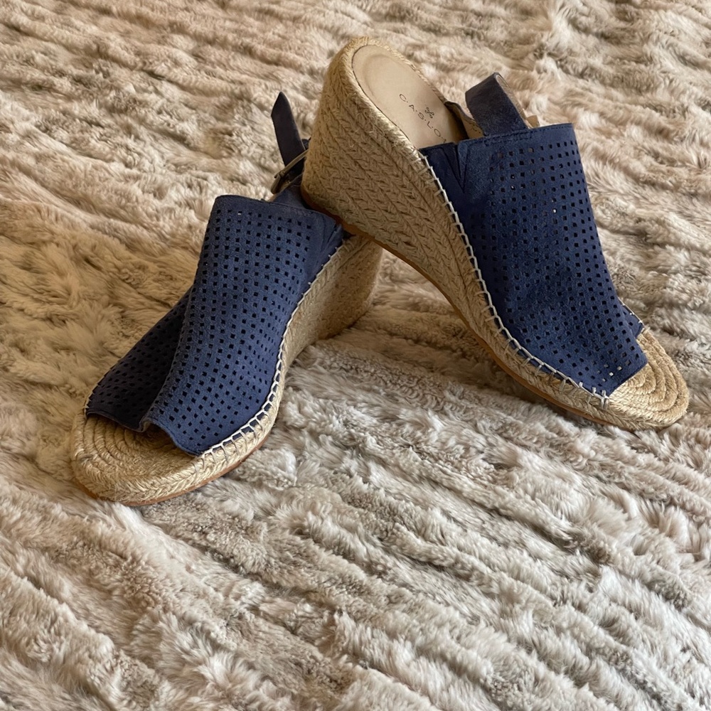C.A.S.L.O.N Leather Uppers Sz 9M navy blue